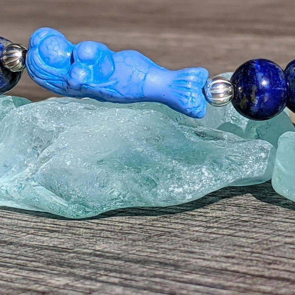 Handcrafted Mermaid Bracelet with Lapis Lazuli - Picture 5 of 7